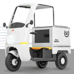 Baby Moo Smart Ride on 3-Wheeler Electric Van - 12V Rechargeable Battery-Powered Transport Vehicle with Music & Lights - White