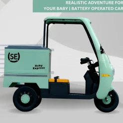 Baby Moo Smart Ride on 3-Wheeler Electric Van - 12V Rechargeable Battery-Powered Transport Vehicle with Music & Lights - Green