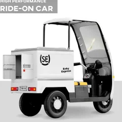 Baby Moo Smart Ride on 3-Wheeler Electric Van - 12V Rechargeable Battery-Powered Transport Vehicle with Music & Lights - White