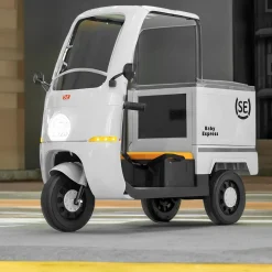 Baby Moo Smart Ride on 3-Wheeler Electric Van - 12V Rechargeable Battery-Powered Transport Vehicle with Music & Lights - White