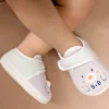 Baby Moo Smiling Bear Soft Sole Anti-Slip Booties - Grey