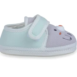 Baby Moo Smiling Bear Soft Sole Anti-Slip Booties - Grey