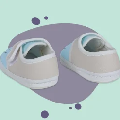 Baby Moo Smiling Bear Soft Sole Anti-Slip Booties - Blue