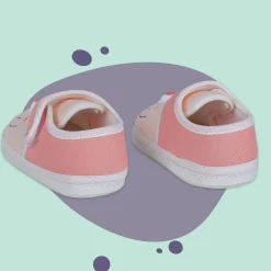 Baby Moo Smiling Bear Soft Sole Anti-Slip Booties - Peach