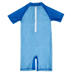 Baby Moo Smiling Shark Beach Bodysuit One-Piece Swimsuit Pool Swimming Costume - Blue