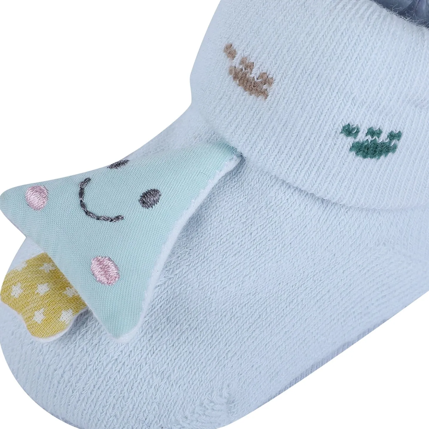 Baby Moo Smiling Tree Cotton Anti-Skid 3D Socks - Blue