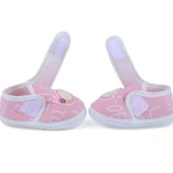 Baby Moo Snail Applique Velcro Strap Non-slip Kids Booties - Pink