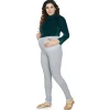 Baby Moo Soft And Comfy Full Length Maternity Leggings Solid - Grey