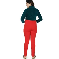 Baby Moo Soft And Comfy Full Length Maternity Leggings Solid - Red