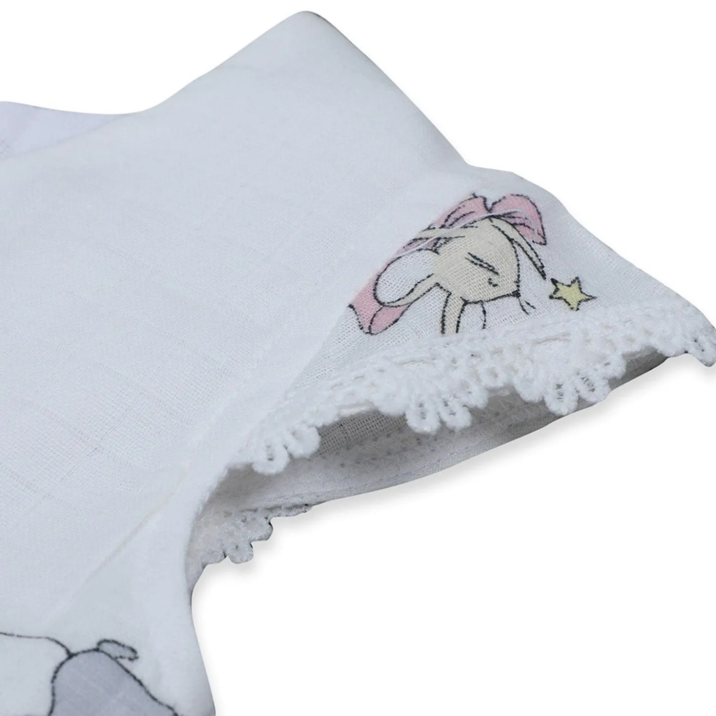 Baby Moo Soft In Cloud Bow With Short Sleeves Muslin Dress - Pink