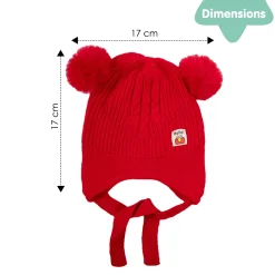 Baby Moo Solid Infant To Toddler Winter Beanie Woollen Cap - Red