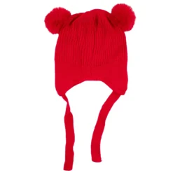Baby Moo Solid Infant To Toddler Winter Beanie Woollen Cap - Red
