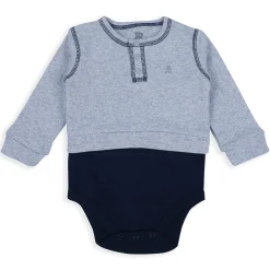 Baby Moo Solid Stretchable Jogger with Full Sleeve Onesie And Booties Gift Set - Grey
