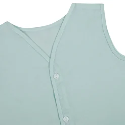 Baby Moo Solid V-Neck Sleeveless Front Opening Button Cotton Jhablas 5 Pcs - Pink, Multicolour