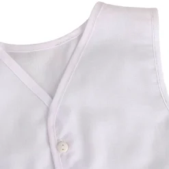 Baby Moo Solid V-Neck Sleeveless Front Opening Button Cotton Jhablas 5 Pcs - White