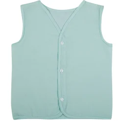 Baby Moo Solid V-Neck Sleeveless Front Opening Button Cotton Jhablas 5 Pcs - Blue, Multicolour