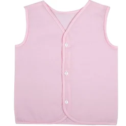 Baby Moo Solid V-Neck Sleeveless Front Opening Button Cotton Jhablas 5 Pcs - Blue, Multicolour