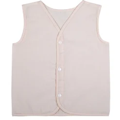 Baby Moo Solid V-Neck Sleeveless Front Opening Button Cotton Jhablas 5 Pcs - Pink, Multicolour