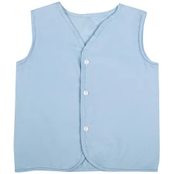 Baby Moo Solid V-Neck Sleeveless Front Opening Button Cotton Jhablas 5 Pcs - Blue, Multicolour