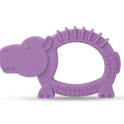 Baby Moo Soothing Silicon Teether BPA And Toxin Free Pack of 2 - Elephant Blue And Hippo Purple