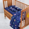 Baby Moo Space Bedding Gift Set 2 Bolsters, U Pillow, Mattress And Quilt Set - Blue