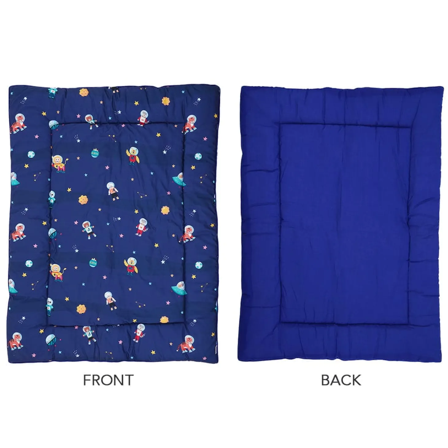 Baby Moo Space Bedding Gift Set 2 Bolsters, U Pillow, Mattress And Quilt Set - Blue