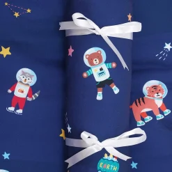 Baby Moo Space Bedding Gift Set 2 Bolsters, U Pillow, Mattress And Quilt Set - Blue