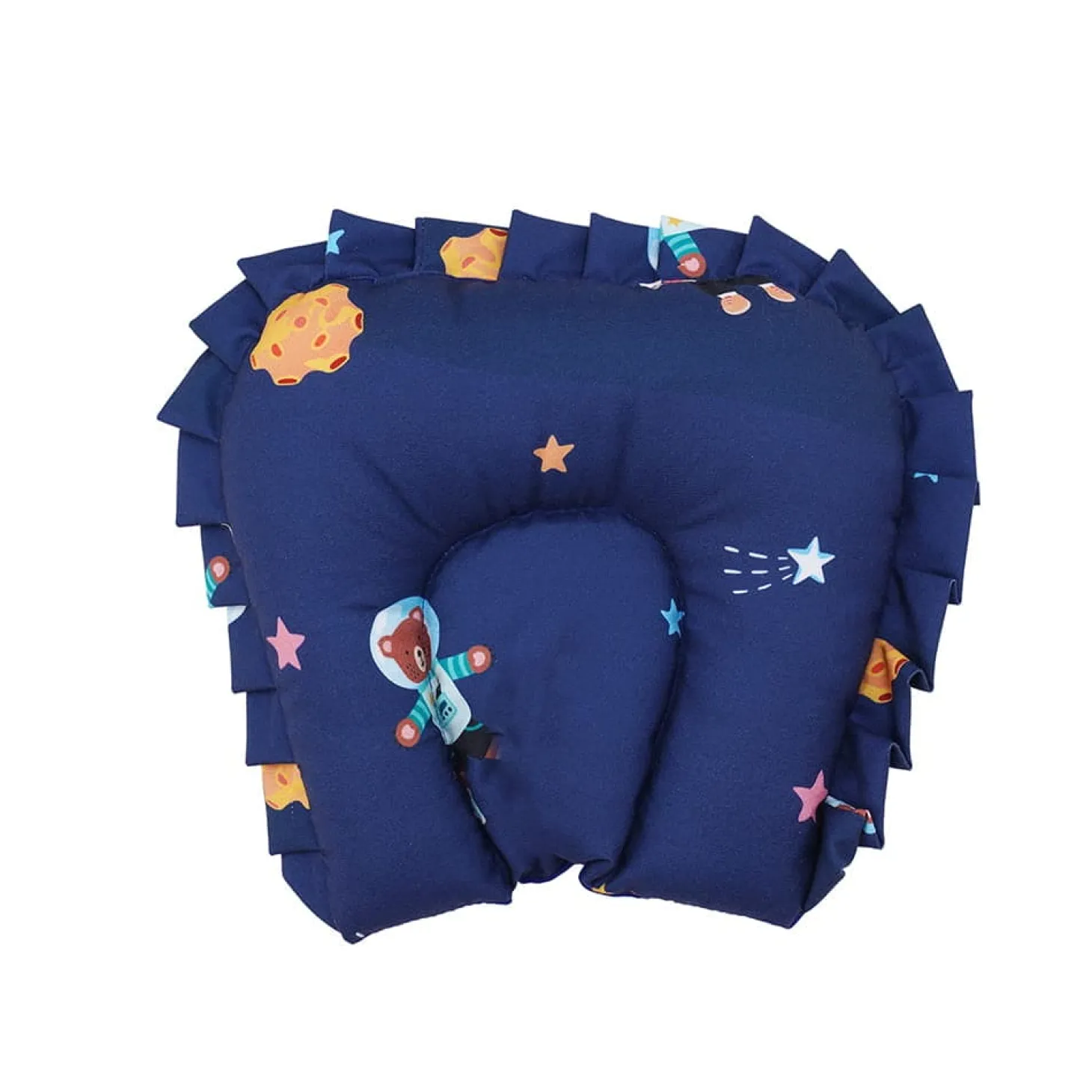 Baby Moo Space Bedding Gift Set 2 Bolsters, U Pillow, Mattress And Quilt Set - Blue
