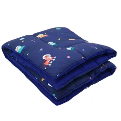 Baby Moo Space Bedding Gift Set 2 Bolsters, U Pillow, Mattress And Quilt Set - Blue