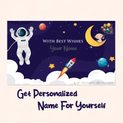 Baby Moo Space Explorer 40 Gift Card Pack Personalised Wish Tags - Blue