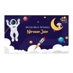 Baby Moo Space Explorer 40 Gift Card Pack Personalised Wish Tags - Blue