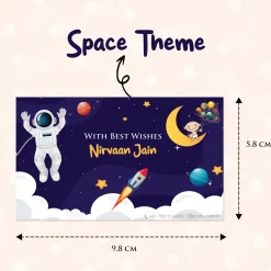 Baby Moo Space Explorer 40 Gift Card Pack Personalised Wish Tags - Blue