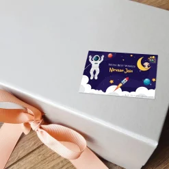 Baby Moo Space Explorer 40 Gift Card Pack Personalised Wish Tags - Blue