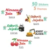 Baby Moo Space, Fruits, Animals, Truck, Sports Personalised Name Self Adhesive Transparent Embossed Stickers, 3D Labels 50 Pcs Stationery Set for Children - Multicolour