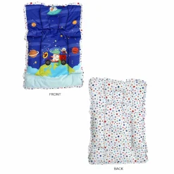 Baby Moo Space Mattress With Fixed Neck Pillow And Bolsters - Blue