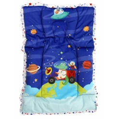 Baby Moo Space Mattress With Fixed Neck Pillow And Bolsters - Blue