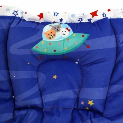 Baby Moo Space Mattress With Fixed Neck Pillow And Bolsters - Blue
