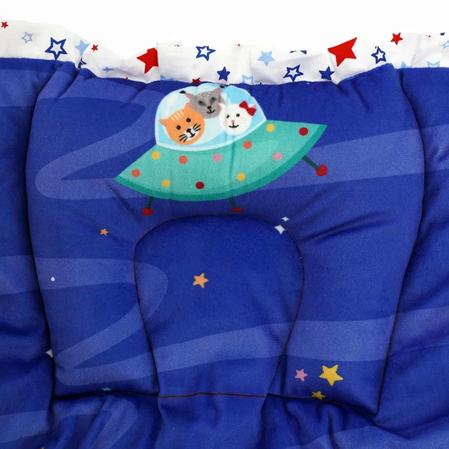 Baby Moo Space Mattress With Fixed Neck Pillow And Bolsters - Blue