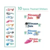 Baby Moo Space Personalised Name Self Adhesive Transparent Embossed Stickers, 3D Labels 10 Pcs Stationery Set for Children - Multicolour