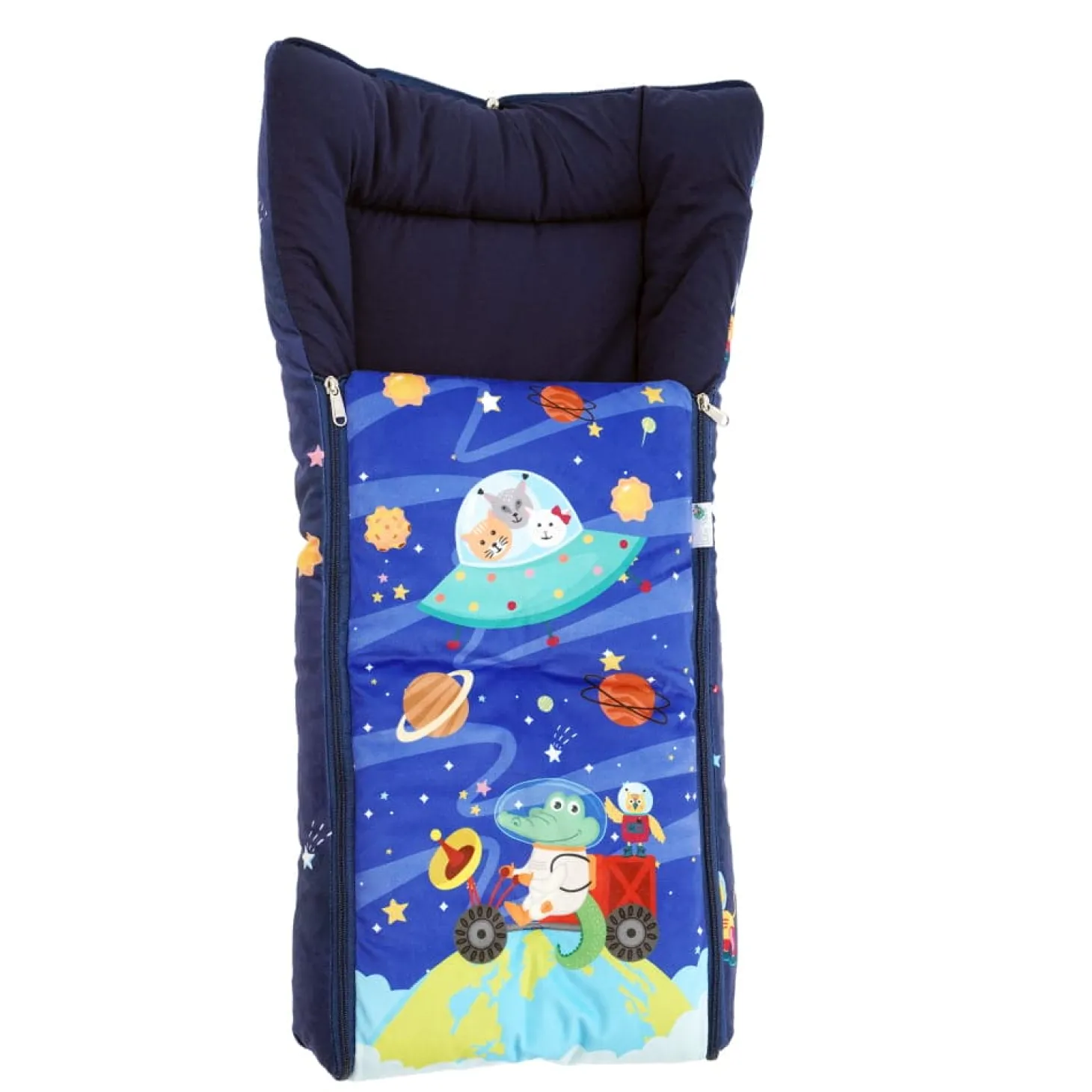 Baby Moo Space Premium Carry Nest Velvet With Hosiery Lining Sleeping Bag - Blue