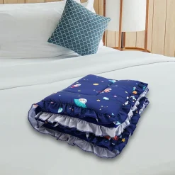 Baby Moo Space Soft Frill Large Duvet Quilt - Blue