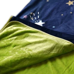 Baby Moo Space Velvet And Fur XL Blanket - Blue