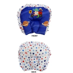 Baby Moo Space Velvet Side Bolster And U Shape Matching Pillow Set - Blue