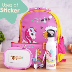 Baby Moo Sports Personalised Name Self Adhesive Transparent Embossed Stickers, 3D Labels 20 Pcs Stationery Set for Children - Multicolour