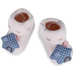 Baby Moo Star House Cotton Anti-Skid 3D Socks - Pink