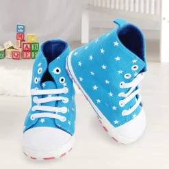Baby Moo Starry Blue High Top Booties