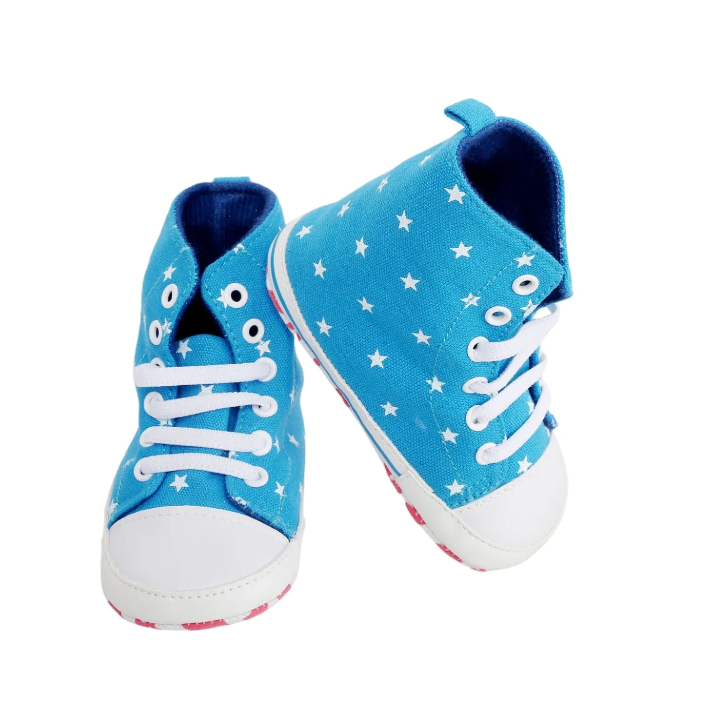 Baby Moo Starry Blue High Top Booties