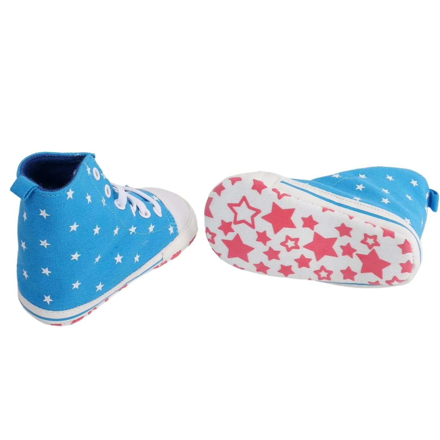 Baby Moo Starry Blue High Top Booties