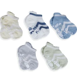 Baby Moo Striped Comfy Anti-Skid Adorable 5 Pack Socks - Multicolour