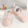 Baby Moo Striped Peach Lace Up Sneakers
